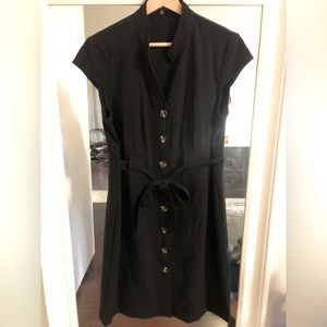 Classic Black Button Up Dress